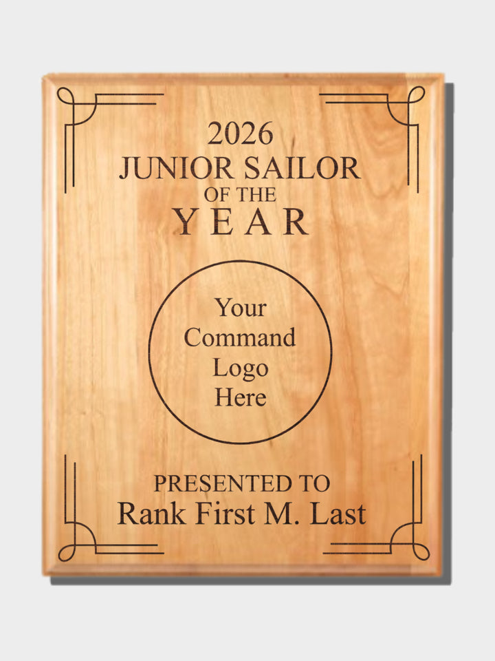 Junior Sailor Of the Year Hardwood Plaque