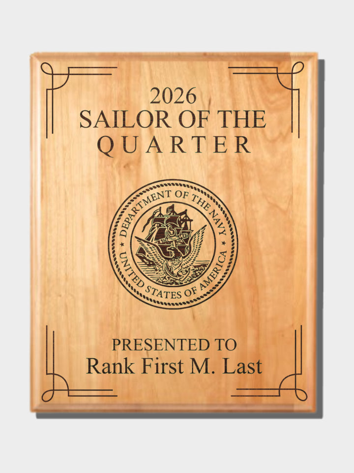 Sailor Of the Quarter Hardwood Plaque