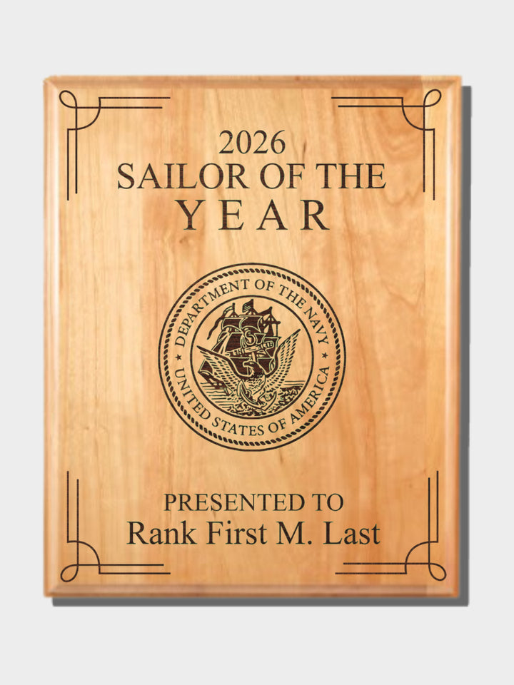 Sailor Of the Year Hardwood Plaque