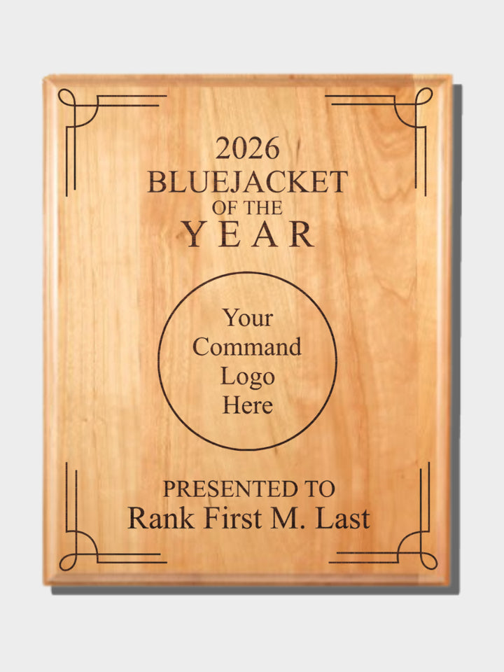 Bluejacket Of the Year Hardwood Plaque