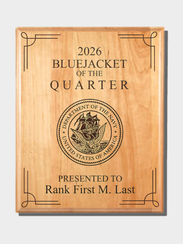Bluejacket Of the Quarter Hardwood Plaque
