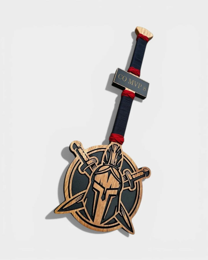 Spartan Helmet and Crossed Swords Paddle