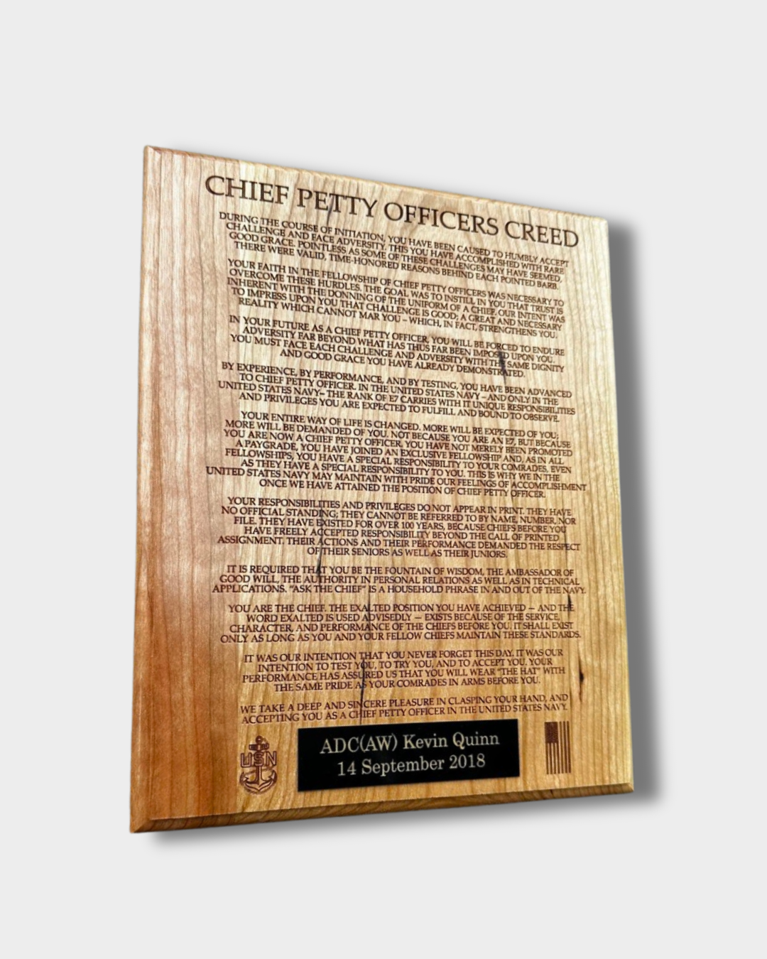 Chiefs Creed Plaque - 8"X10"