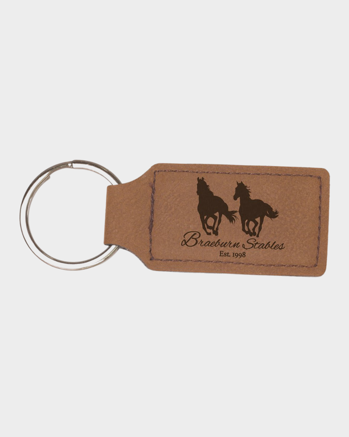 Key Chain - Dark Brown Leatherette